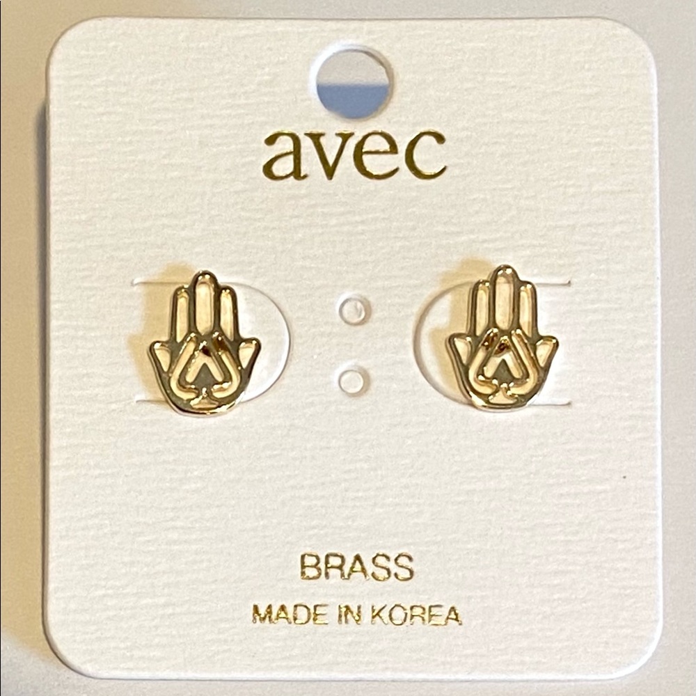 HAND CAST STUD EARRINGS - GOLD